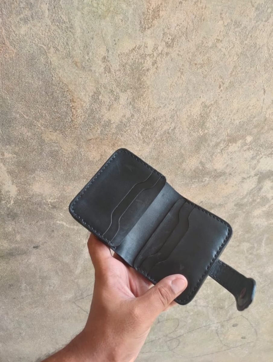 Black Bifold Wallet with Snap Tab - view 2