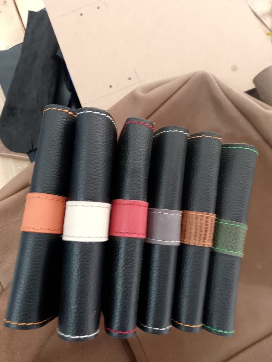 Black Long Wallet with Colour Strap