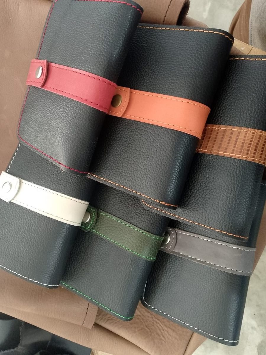 Black Long Wallet with Colour Strap - view 2