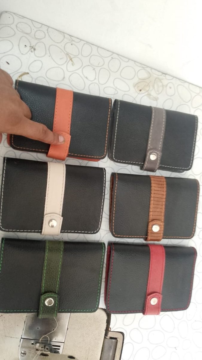 Black Long Wallet with Colour Strap - view 3