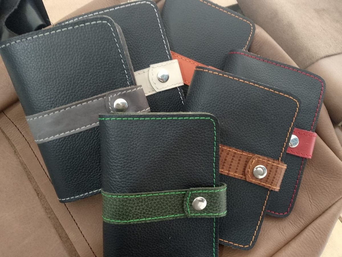 Black Long Wallet with Colour Strap - view 4