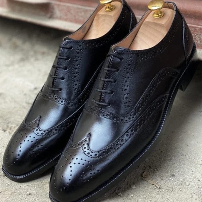 Black Wingtip Brogue Shoes