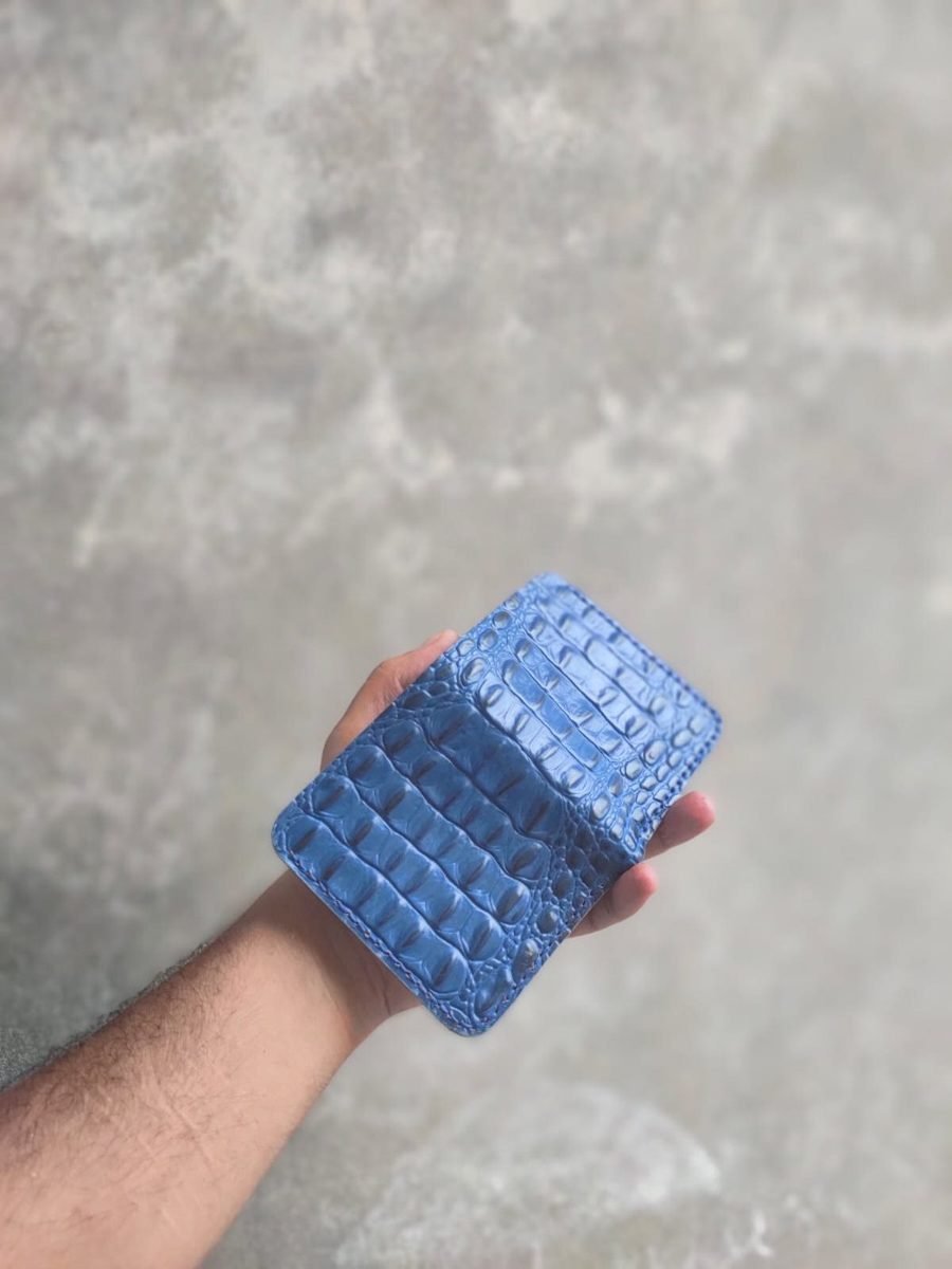 Blue Croc Card Holder
