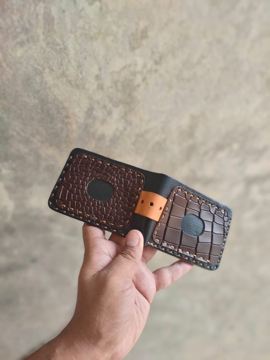 Croc-Embossed Bifold Wallet