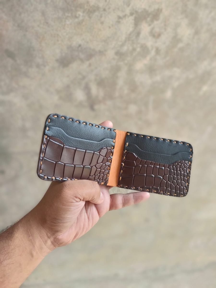 Croc-Embossed Bifold Wallet - view 4
