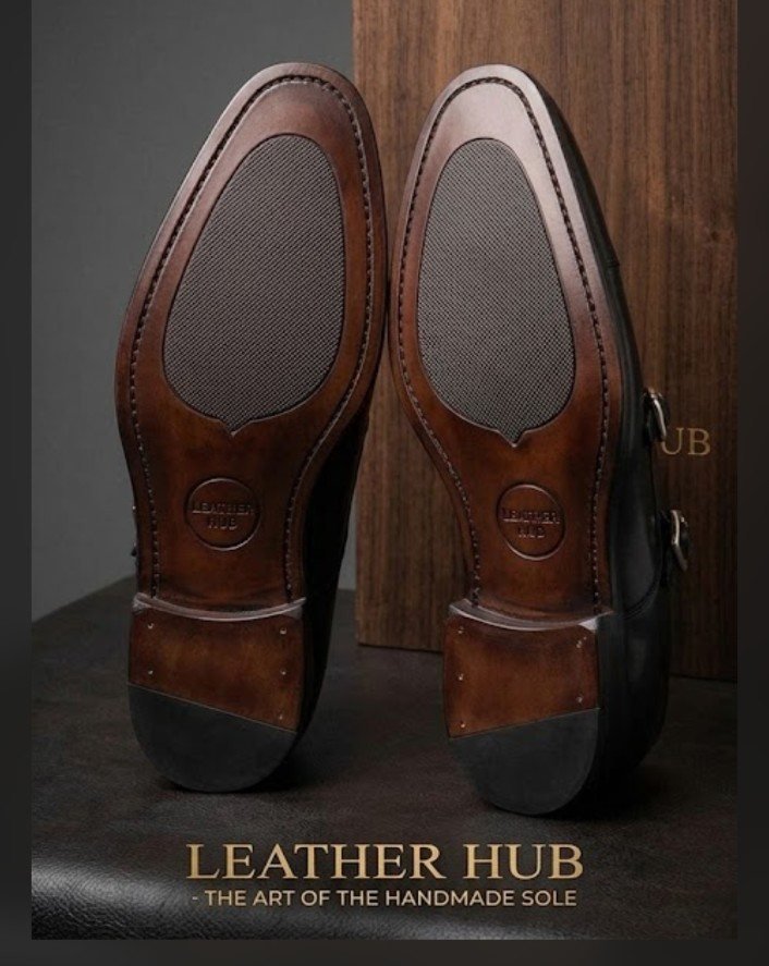 Double monk strap in black with tap toe - view 4