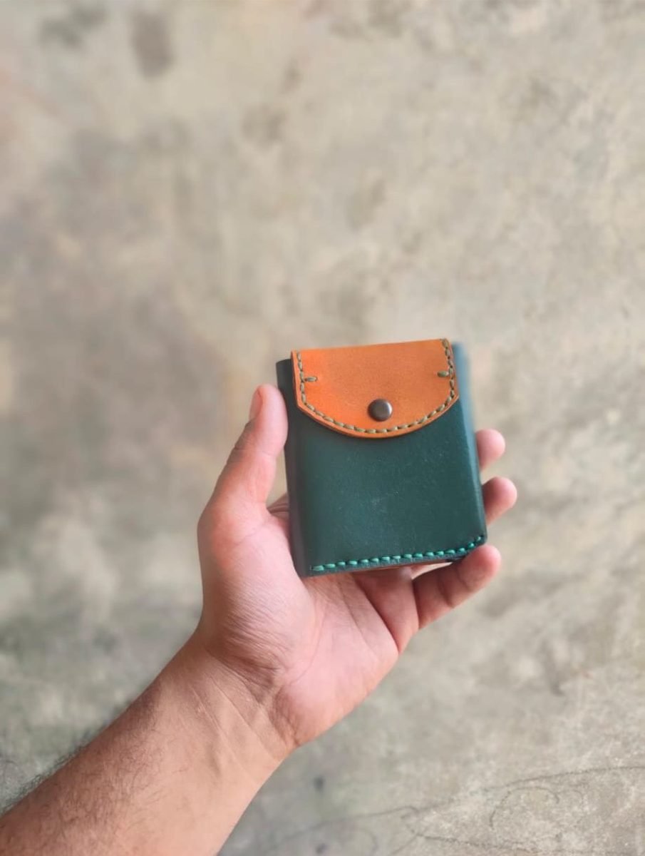 Green & Tan Coin Pouch - view 2