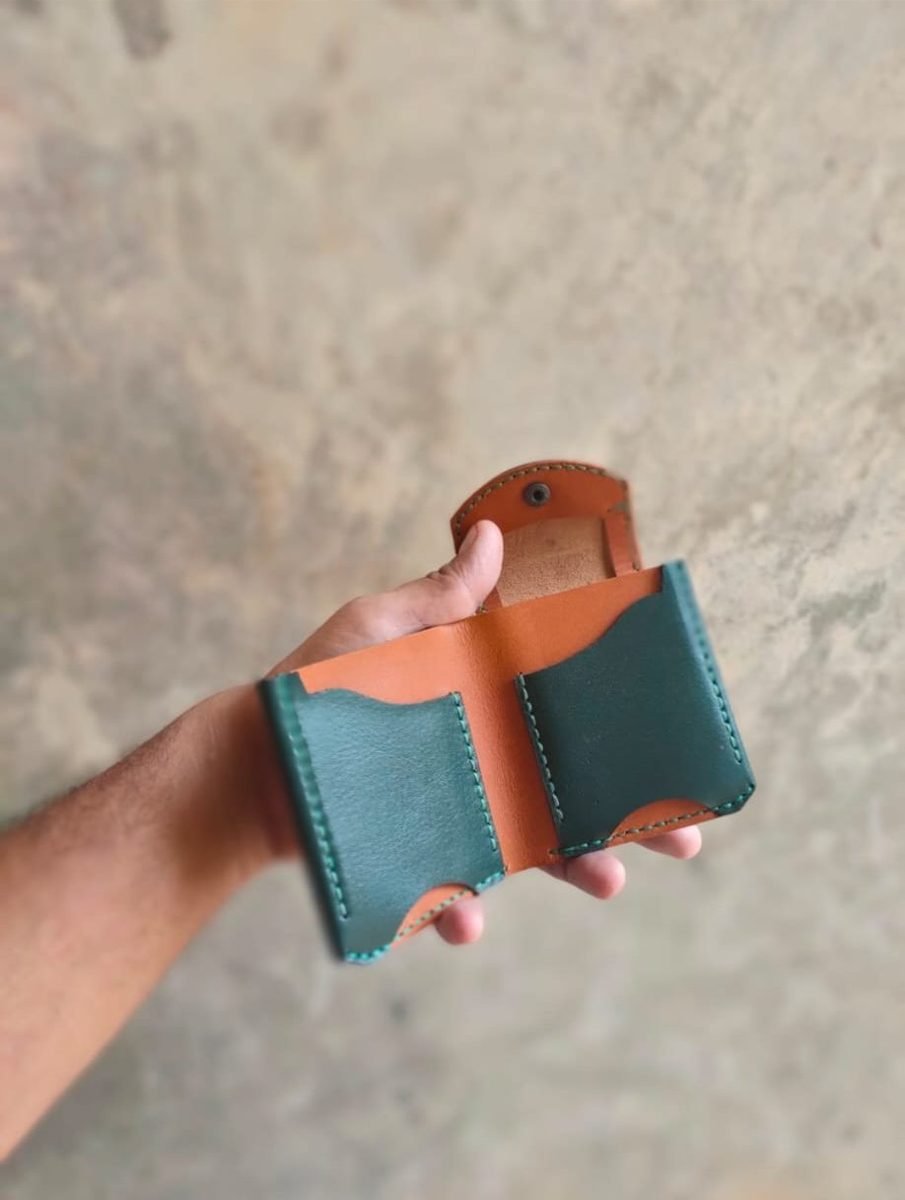 Green & Tan Coin Pouch - view 4