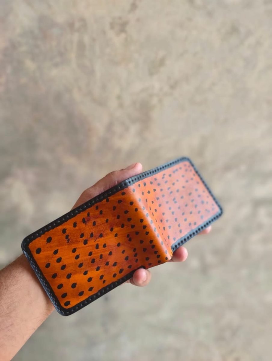 Ostrich-Print Orange Bifold Wallet - view 2