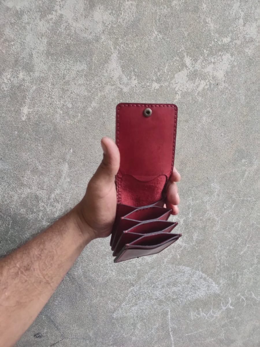 Red Accordion Card Holder
