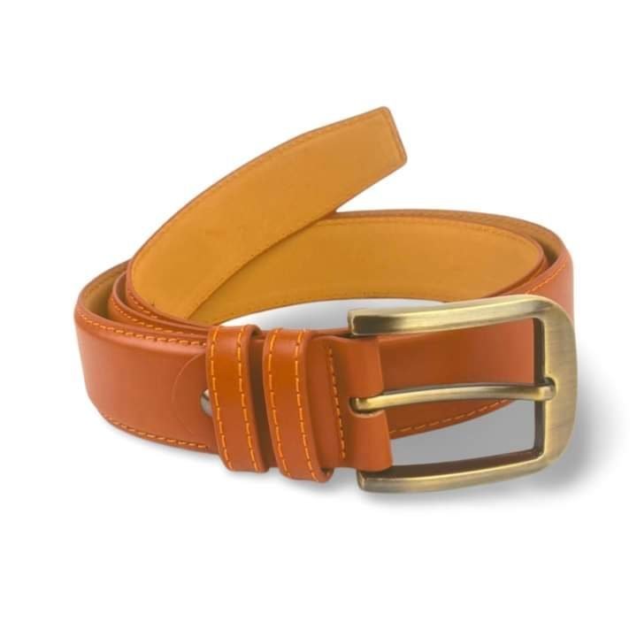 Tan Belt with Gold Buckle