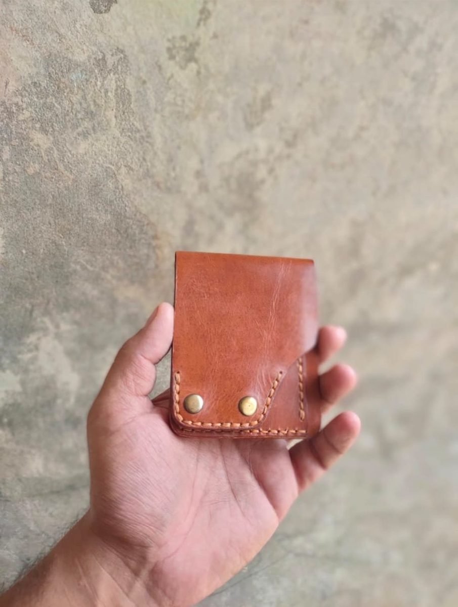 Tan Snap Card Holder