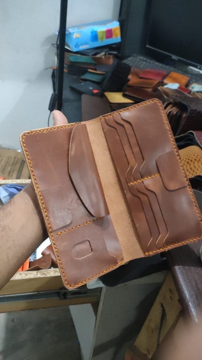 Tan Travel Long Wallet with Snap Pocket - view 4