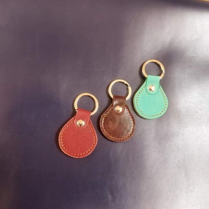 Teardrop Leather Keychain