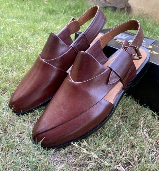 Maroon Leather Peshawari Chappal