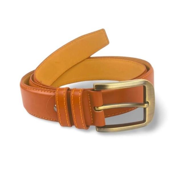Tan Belt with Gold Buckle