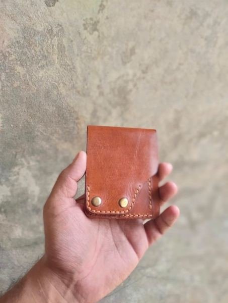 Tan Snap Card Holder
